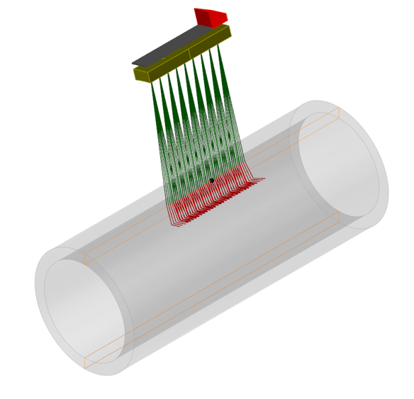Figure 2 Probe setup for oblique flaw testing using multiple reconstructions.png Figure 2 Probe setup for oblique flaw testing using multiple reconstructions.png