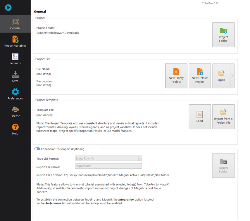 Backstage View в TubePro 6 - центр управления проектами